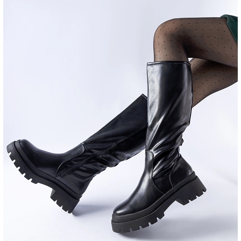 Botas clásicas planas Christien negro 1