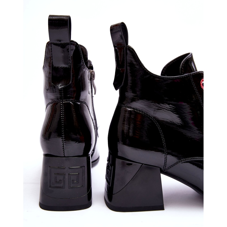 Botines Bajos Charol Cordones S.Barski MR870-66 Negro 3