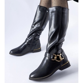 Botas aislantes negras decoradas con una hebilla Ortega negro 1