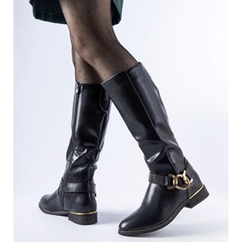 Botas aislantes negras decoradas con una hebilla Ortega negro 2
