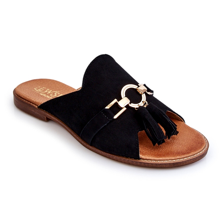 Lewski Shoes Pantuflas Mujer Ante Leewski Shoes 3226 Black negro 4