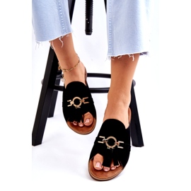 Lewski Shoes Pantuflas Mujer Ante Leewski Shoes 3226 Black negro 3