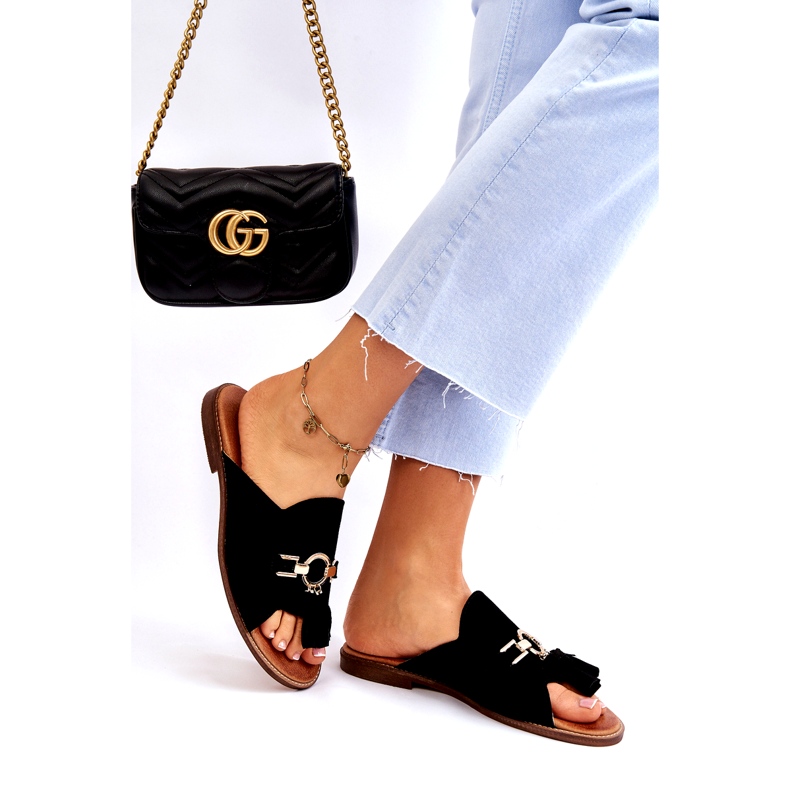 Lewski Shoes Pantuflas Mujer Ante Leewski Shoes 3226 Black negro 1