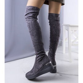 PA1 Botas con cuña en ante grises de Roland 2