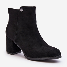 Botines Mujer Ante Tacón Alto Negro Selela 1