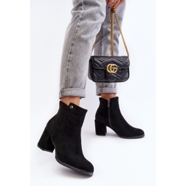 Botines Mujer Ante Tacón Alto Negro Selela 3