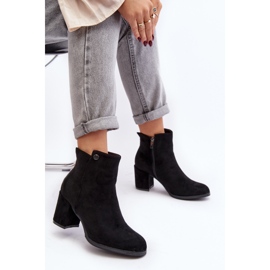Botines Mujer Ante Tacón Alto Negro Selela 7