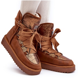 Botas de nieve para mujer con cordones D.Franklin DFSH370006 Marrón 14