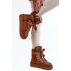 Botas de nieve para mujer con cordones D.Franklin DFSH370006 Marrón 2