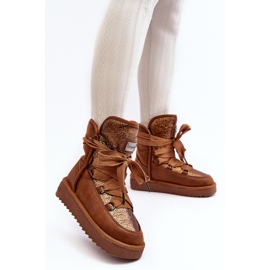 Botas de nieve para mujer con cordones D.Franklin DFSH370006 Marrón 10