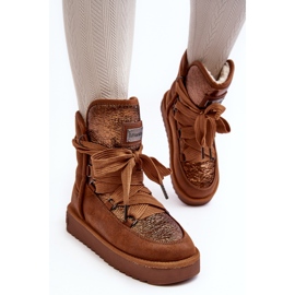 Botas de nieve para mujer con cordones D.Franklin DFSH370006 Marrón 13