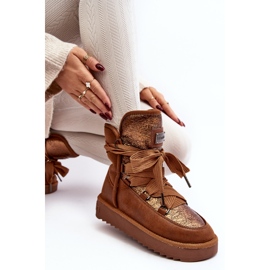 Botas de nieve para mujer con cordones D.Franklin DFSH370006 Marrón 3