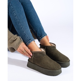 Botas de nieve bajas de mujer Shelovet en color verde 1