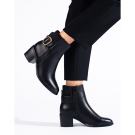 SHELOVET Elegantes botines negros de tacón 3