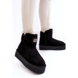 Botas de nieve de mujer vegana impermeable en la plataforma negra D.franklin negro 2