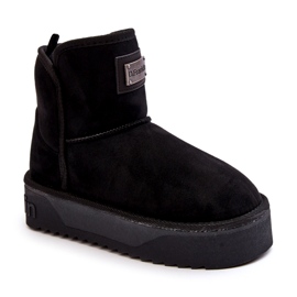 Botas de nieve de mujer vegana impermeable en la plataforma negra D.franklin negro 1