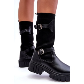 Botas negras para mujeres con calcetín negro 4