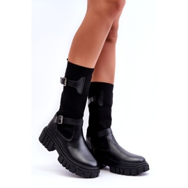Botas negras para mujeres con calcetín negro 1