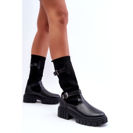 Botas negras para mujeres con calcetín negro 3