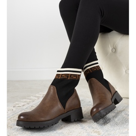 Botas marrones con parte superior de calcetín Tamez marrón negro 1