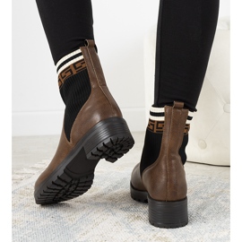 Botas marrones con parte superior de calcetín Tamez marrón negro 2