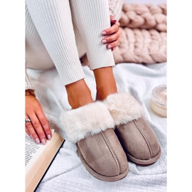 Zapatillas de casa Otteys Mocca de mujer con pelo. marrón 3