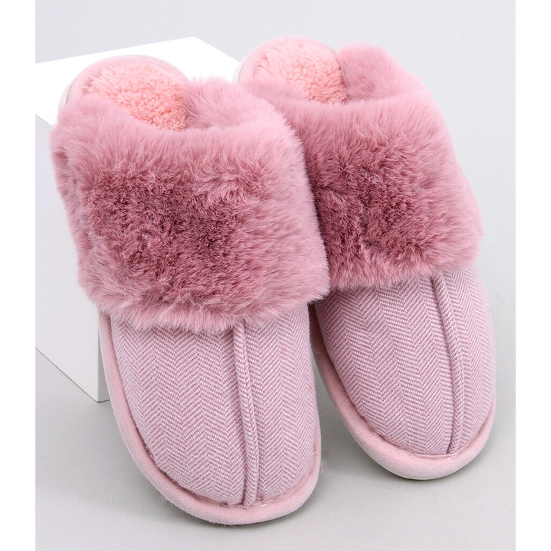 Pantuflas Allens Dusty Pink de pelo en espiga rosa 1