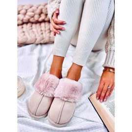 Pantuflas Allens Powder Pink de espiga con pelo rosado 3