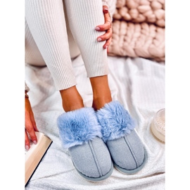 Pantuflas espiga con pelo Allens Azul 2