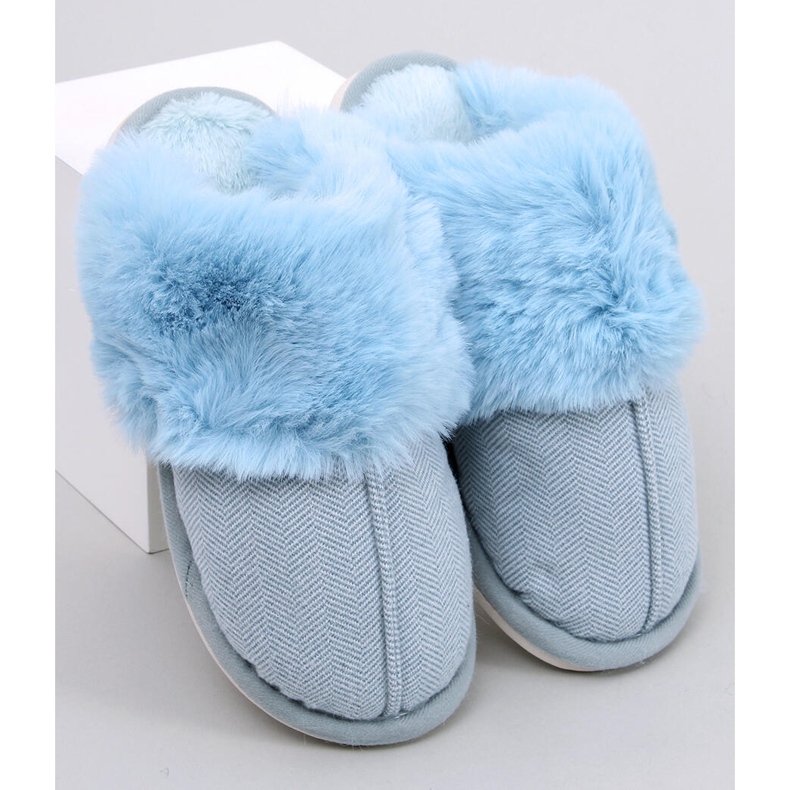 Pantuflas espiga con pelo Allens Azul 1 Pantuflas espiga con pelo Allens Azul 1