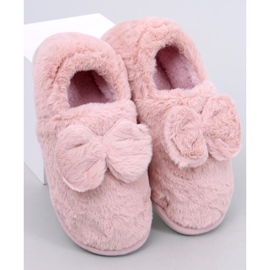 Emres Pantuflas pelo rosa con lazo rosado 1