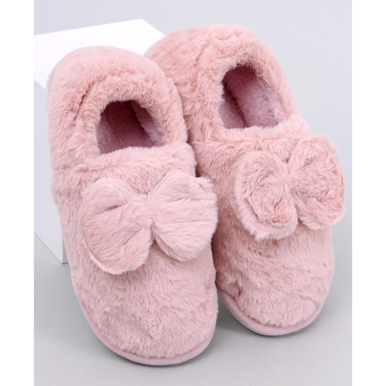 Emres Pantuflas pelo rosa con lazo 1