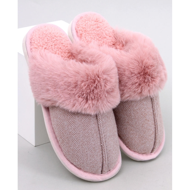 Pantuflas Skeen de espiga con pelo, Rosa claro rosado 1 Pantuflas Skeen de espiga con pelo, Rosa claro rosado 1