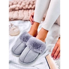 Pantuflas espiga gris con pelo Skeen 2