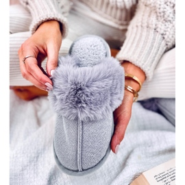 Pantuflas espiga gris con pelo Skeen 3