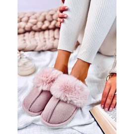 Pantuflas de espiga con pelo Skeen, Rosa Polvo rosado 3