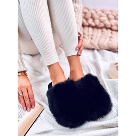 Pantuflas de pelo para mujer Calvert Black negro 3