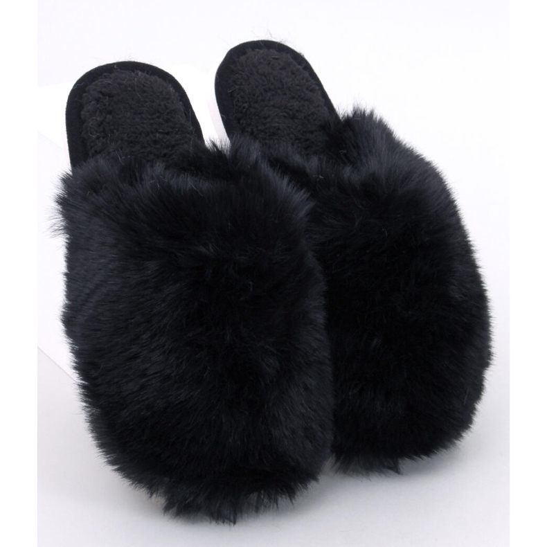 Pantuflas de pelo para mujer Calvert Black negro 1
