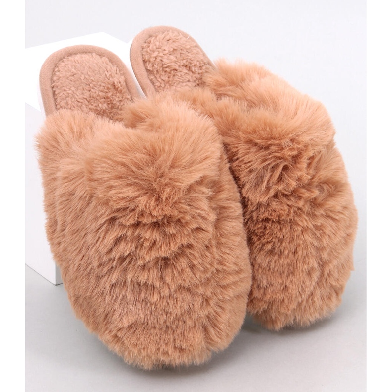 Pantuflas de pelo mujer Calvert Camel marrón 1 Pantuflas de pelo mujer Calvert Camel marrón 1