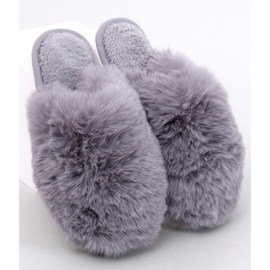 Pantuflas de pelo para mujer Calvert, gris 1