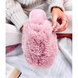 Pantuflas de pelo para mujer Calvert, rosa rosado 2