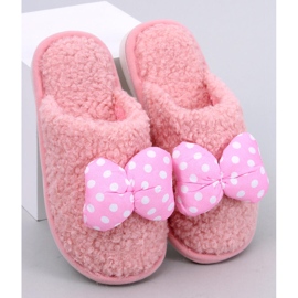 Zapatillas infantiles infantiles rosa con lazo. rosado 1