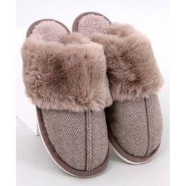 Zapatillas de casa de hombre Gregory Brown con diseño de espiga beige 1 Zapatillas de casa de hombre Gregory Brown con diseño de espiga beige 1