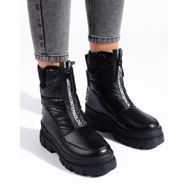 Botas de nieve de mujer en la plataforma Vinceza negra negro 2