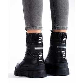 Botas de nieve de mujer en la plataforma Vinceza negra negro 3
