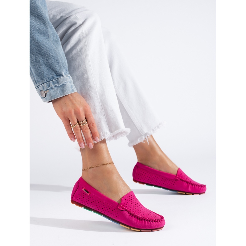 Cómodos mocasines Shelovet ante rosa 1