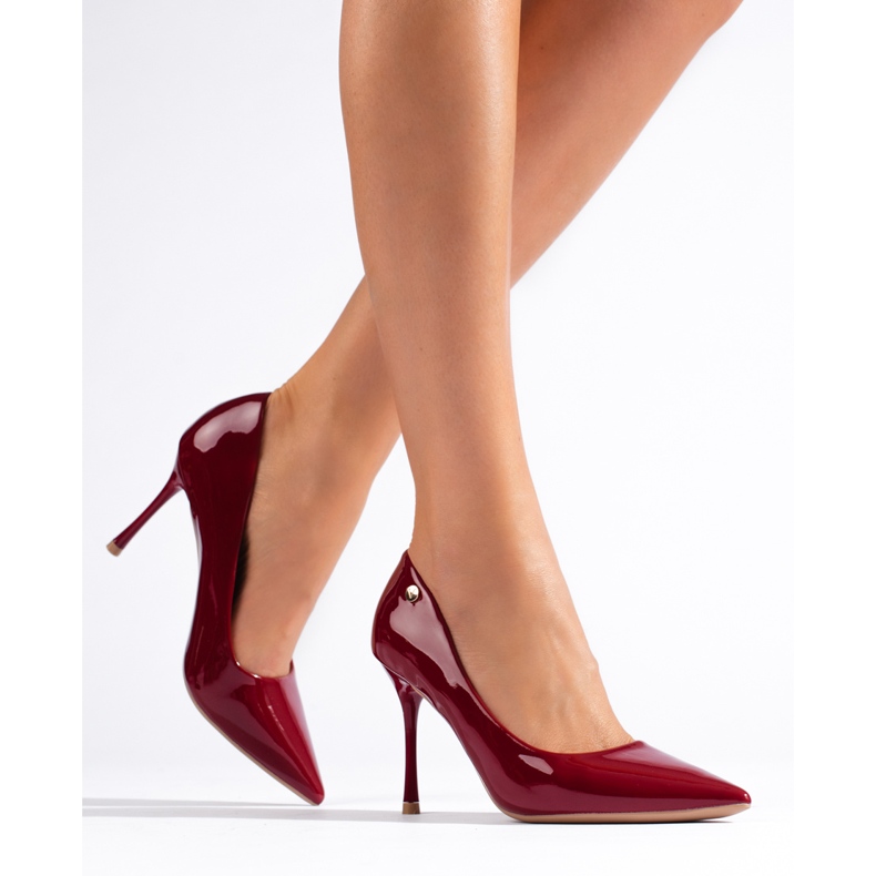 Stilettos Vinceza charol burdeos rojo 1