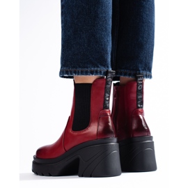 Botas Chelsea rojas de mujer de Daszyński rojo 3