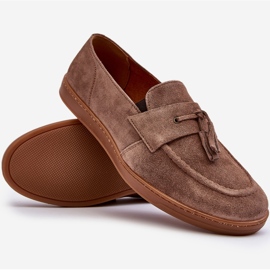 Zapatos Mocasines Hombre Ante Zazoo 1566 Marrón 7