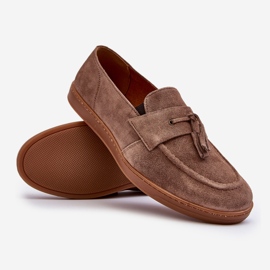 Zapatos Mocasines Hombre Ante Zazoo 1566 Marrón 1